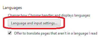 Chrome Language and Input Settings